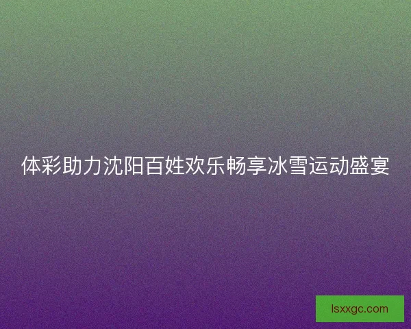 体彩助力沈阳百姓欢乐畅享冰雪运动盛宴 体彩助力沈阳百姓欢乐畅享冰雪运动盛宴